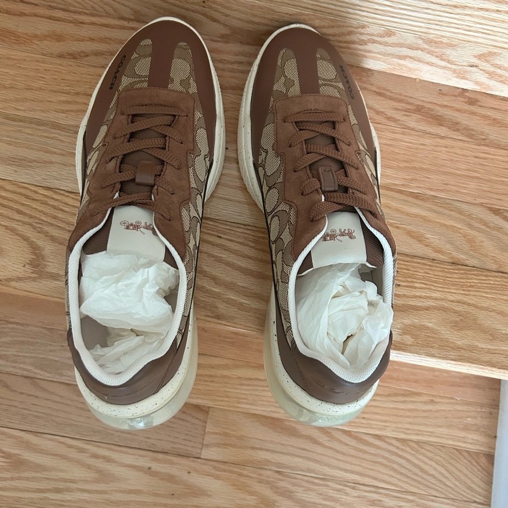 Coach Brown and Cream Athletic Sneakers - Picture 4 of 11